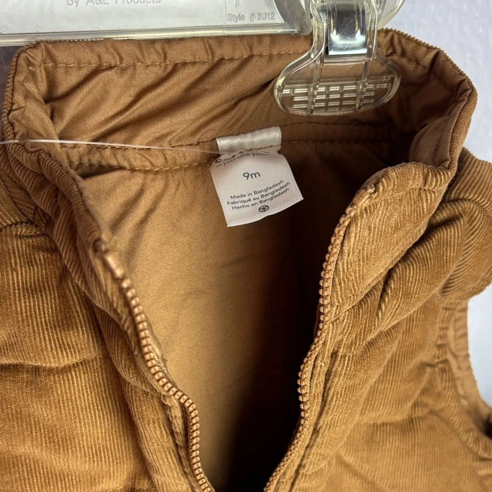 Carter's Boys Navy Pants and Brown Quilted Corduroy Vest Matching Set